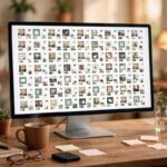 Small niche website owner building a programmatic SEO strategy for niche websites with a sitemap of generated pages on a monitor
